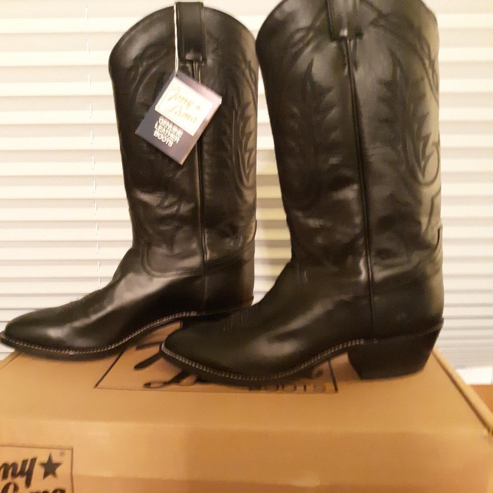 TONY LAMA Western Boots, MENS's Size 9 D, Black